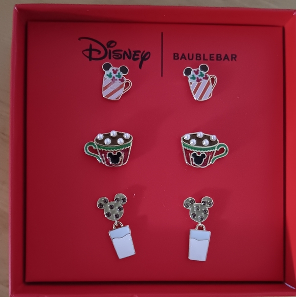 Disney Baublebar Jewelry - NEW 3 Pairs Disney Baublebar Christmas Earrings